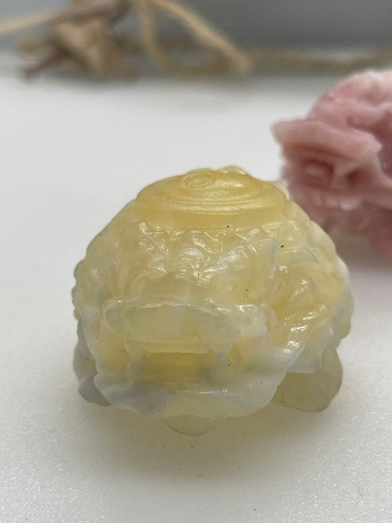 ポンポン様9【2014】陰陽乗せ龍亀 カルサイト