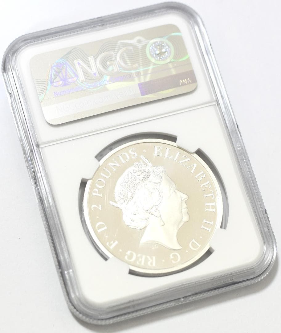 【銀貨】最高鑑定PF70UC　英ロイヤルミント・イングランドのライオンFDOI