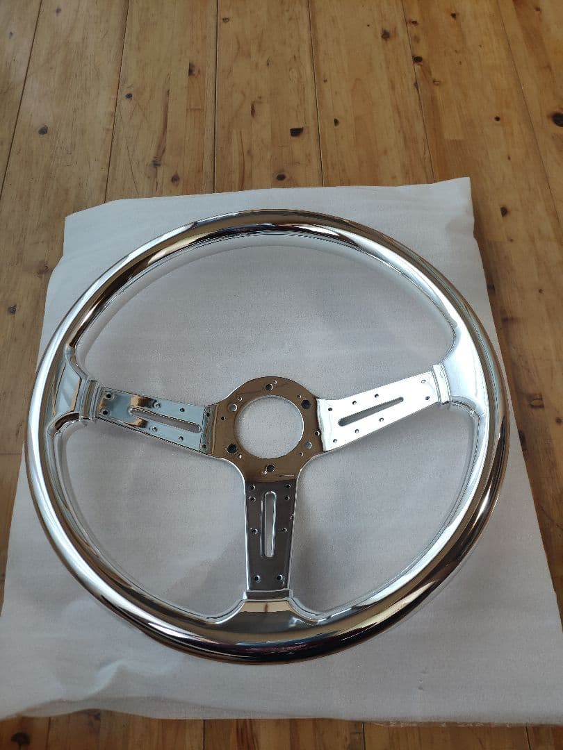 新品・未使用 ABS メッキ ステアリング 340mm 【公式通販】 新品・未