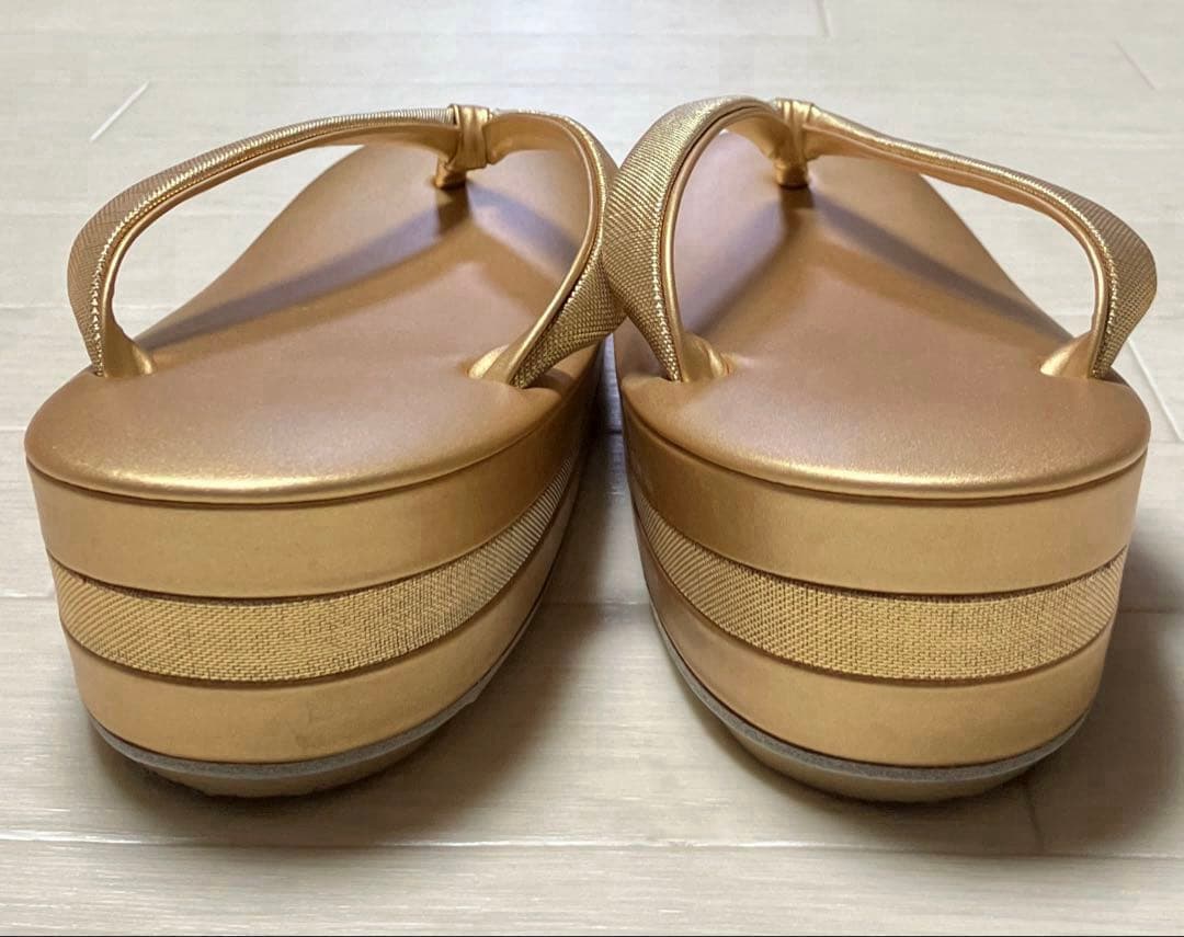 《美品》草履バッグセット　ゴールド　Lサイズ