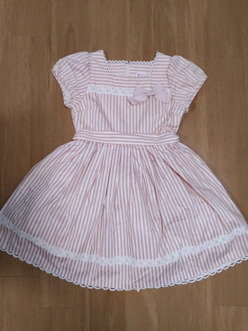 神*崎様 Cornet　ストライプ柄ワンピース　ピンク