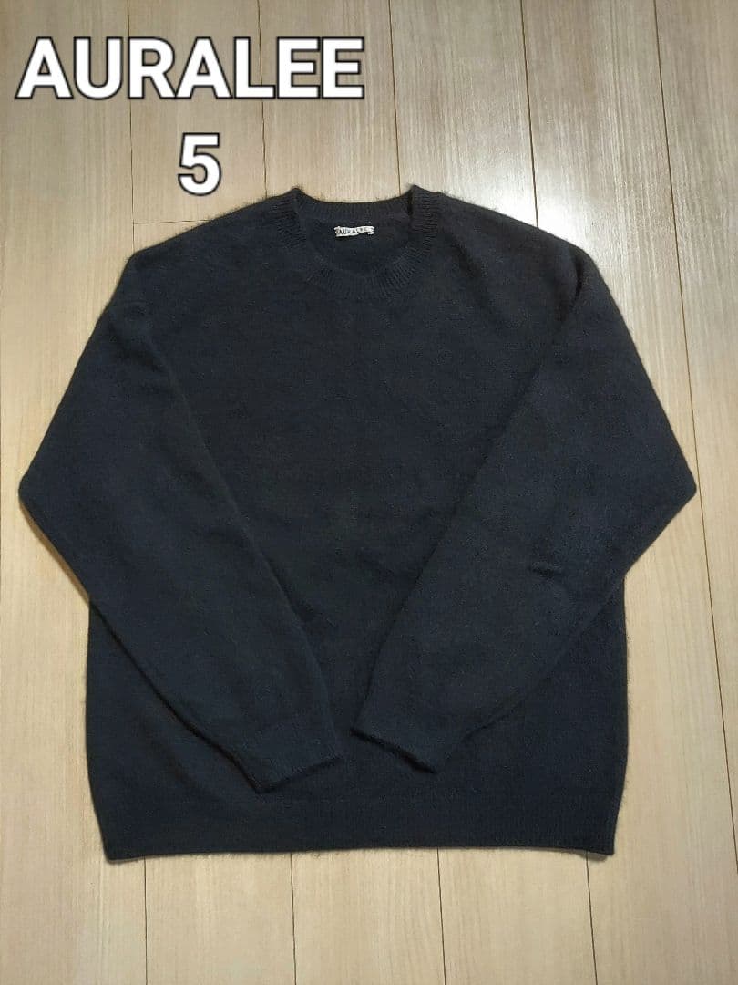 AURALEE BABY CASHMERE KNIT P/O ブラック 5
