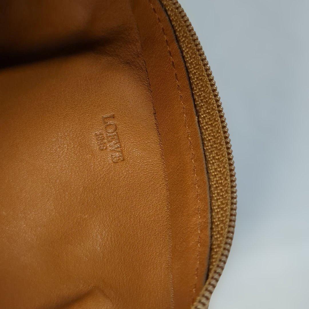 美品 LOEWE ロエベ アナグラム オールレザー ポーチ ブラウン