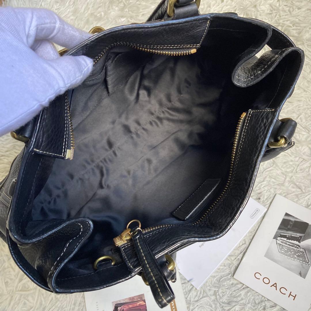 vintage coach old トンプソン ミニボストン キャリーオール 黒 - メルカリ