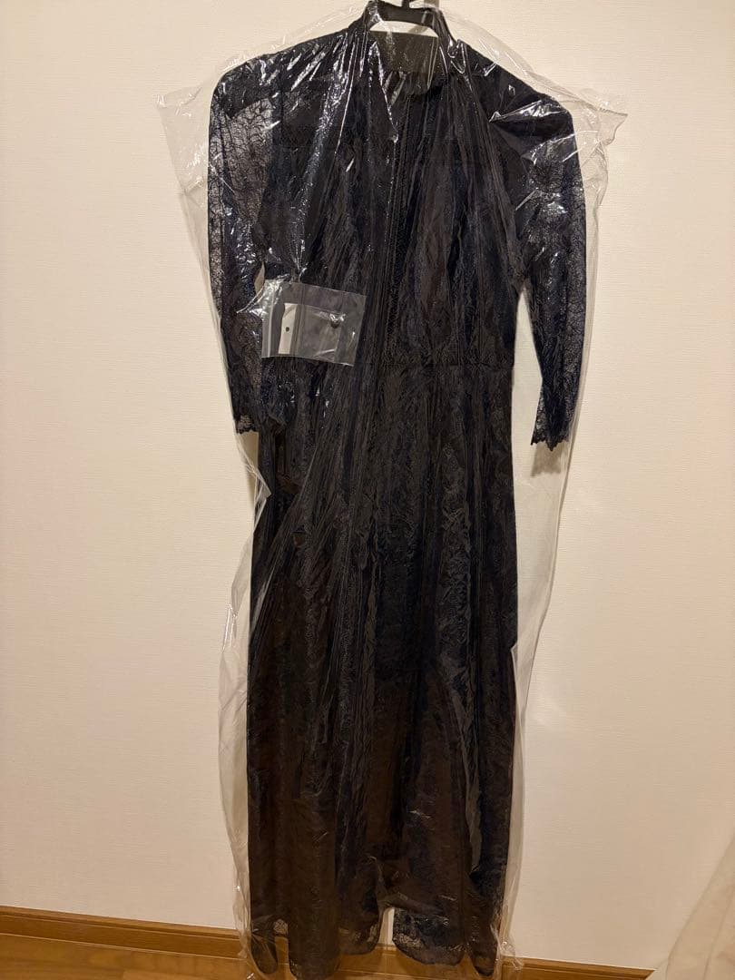 フォルムフォルマ マザードレスform forma リーフレースロング紺　９号