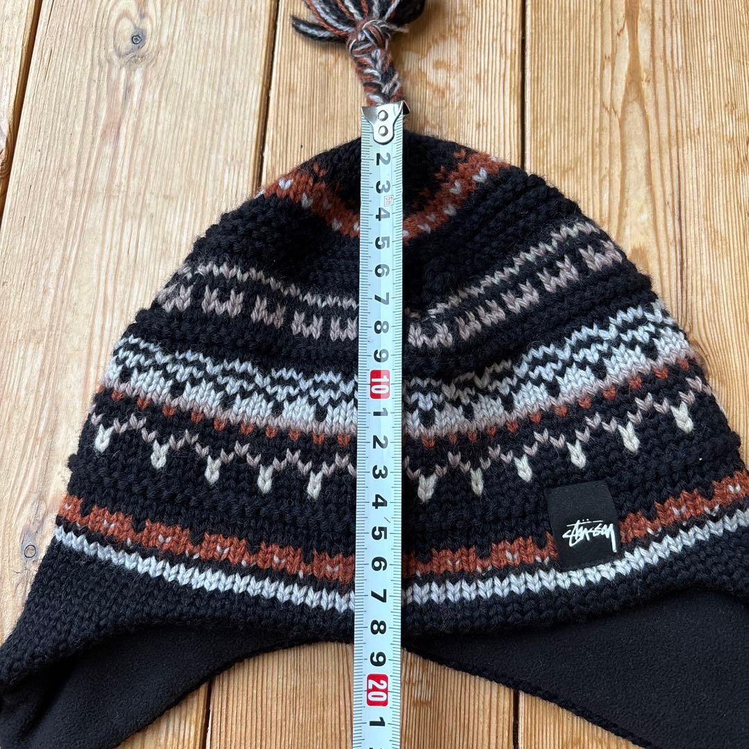 OLD Stussy ニット帽 ボンボン耳付き　スノーボード　アメカジ#ビーニー