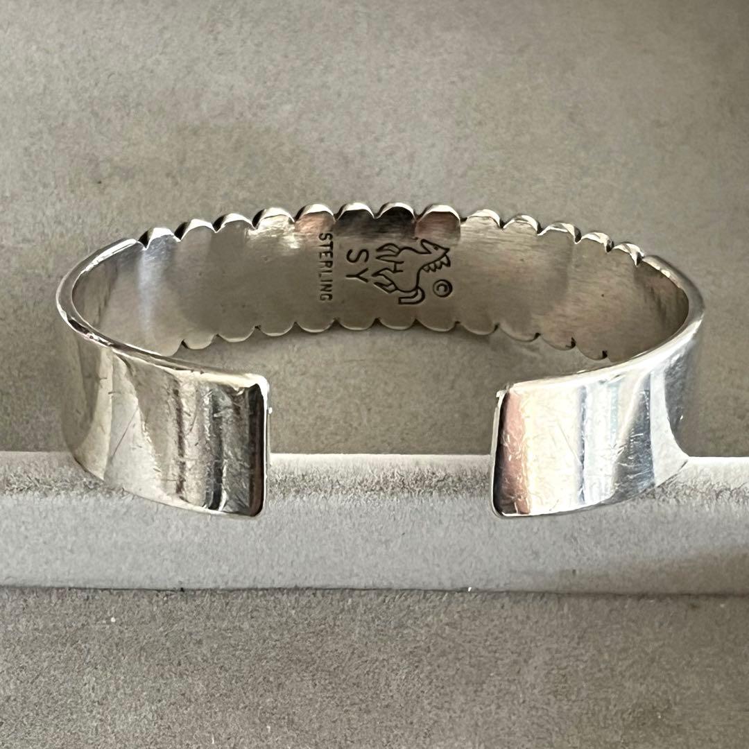 ✨1点もの✨バングル スティーブイエローホース シルバー 146mm ナバホ