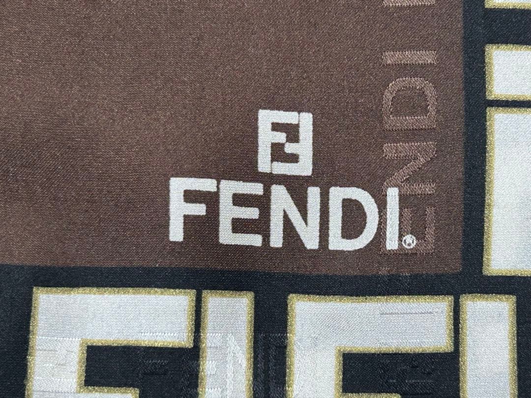 FENDI フェンディ ブラウン スカーフ 約88×88cm