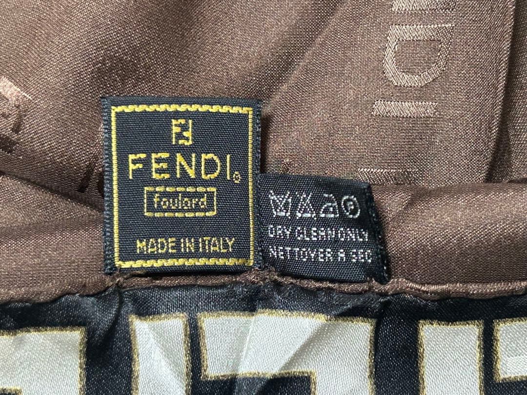 FENDI フェンディ ブラウン スカーフ 約88×88cm