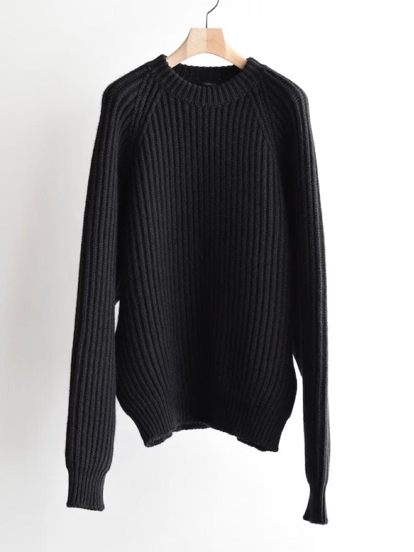 新品COMOLI(コモリ) / カシミヤ和紙 ミリタリーニット 25AWサイズ3