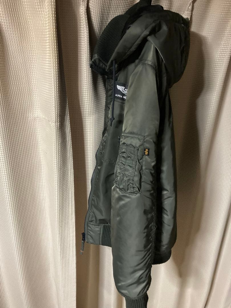 アルファインダストリーズ フライトジャケット フード カーキ オリーブ