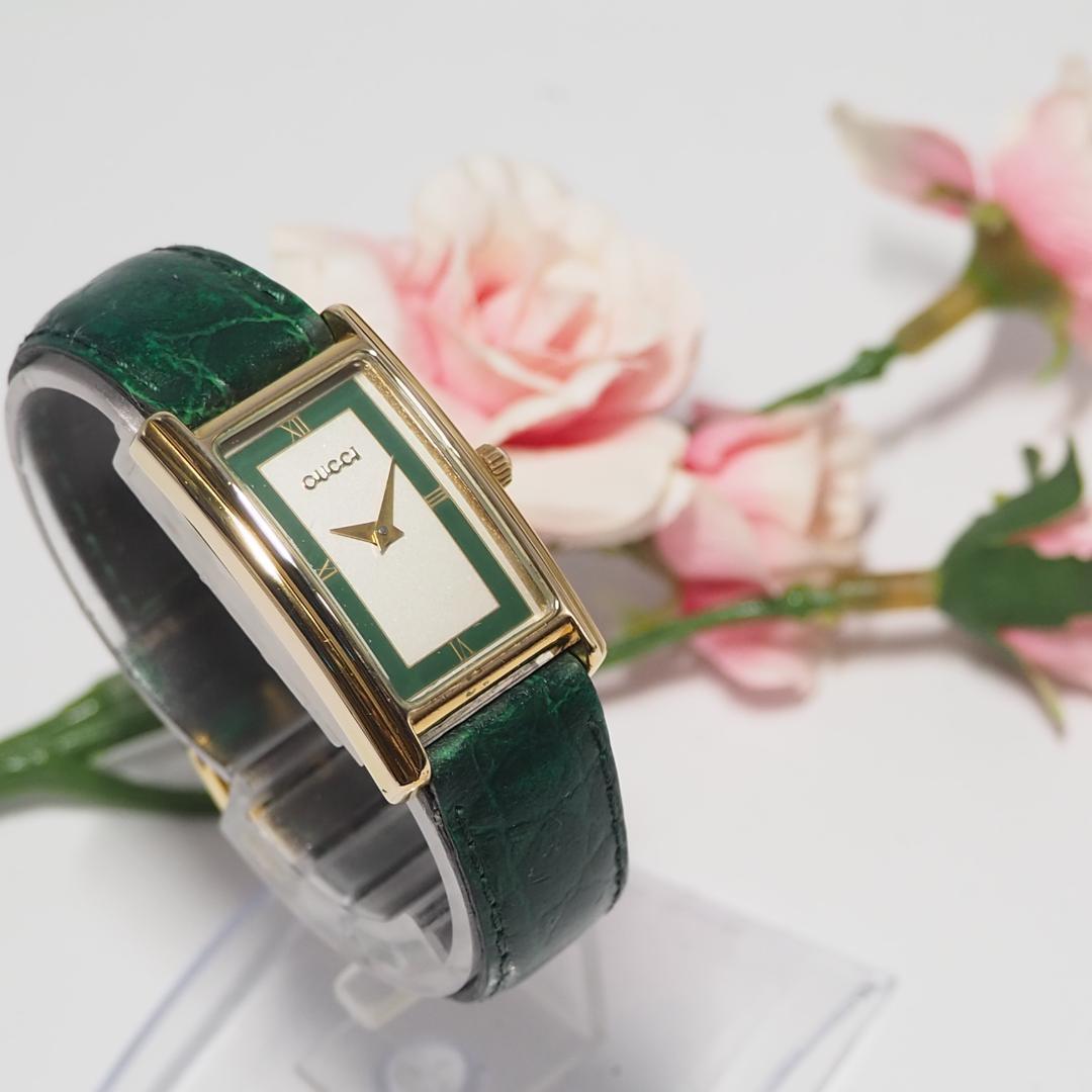 グッチ GUCCI スクエア 革ベルト レディース 腕時計 ゴールド C847