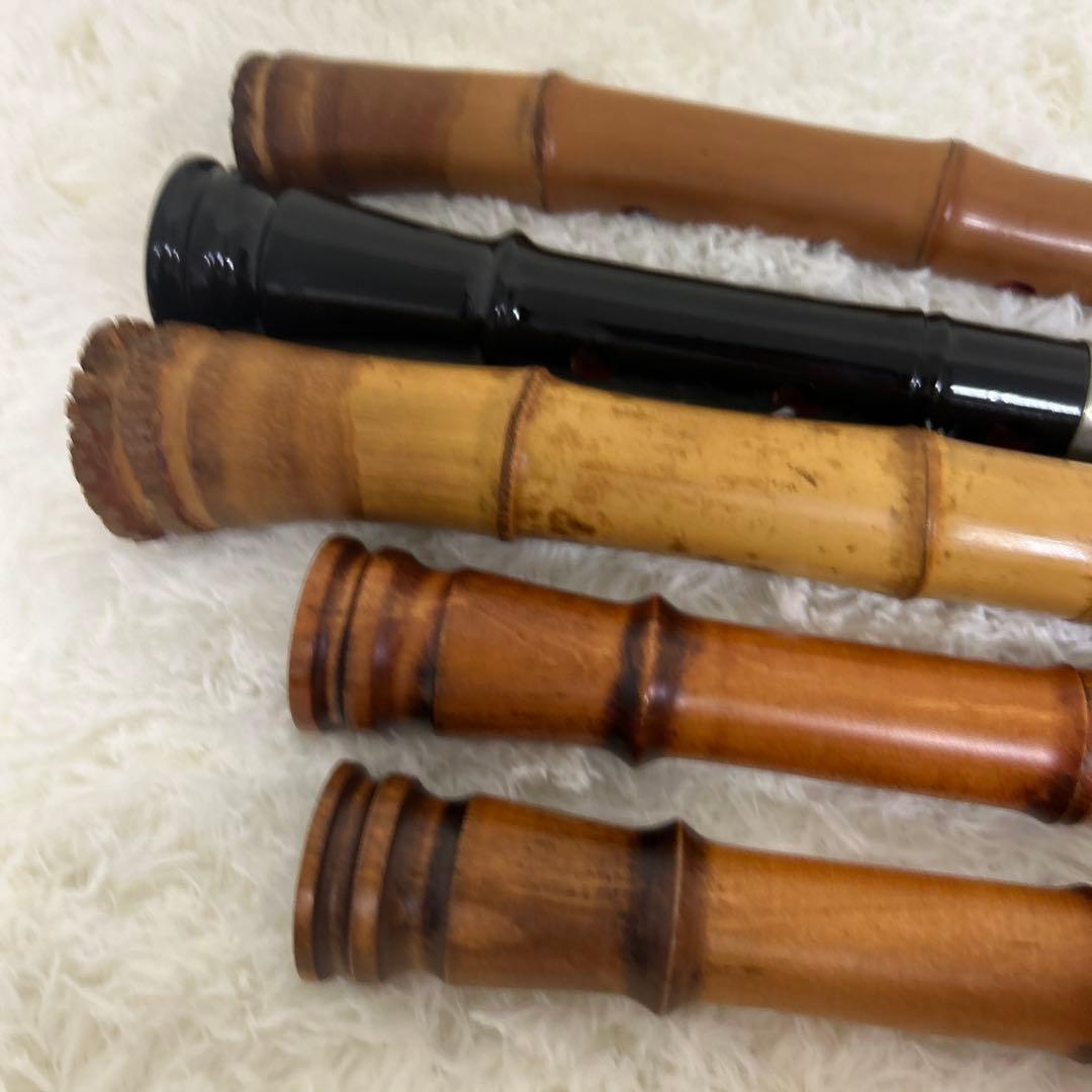 【 尺八 / 和楽器 】 笛 音楽 木製 工芸品　5本セット