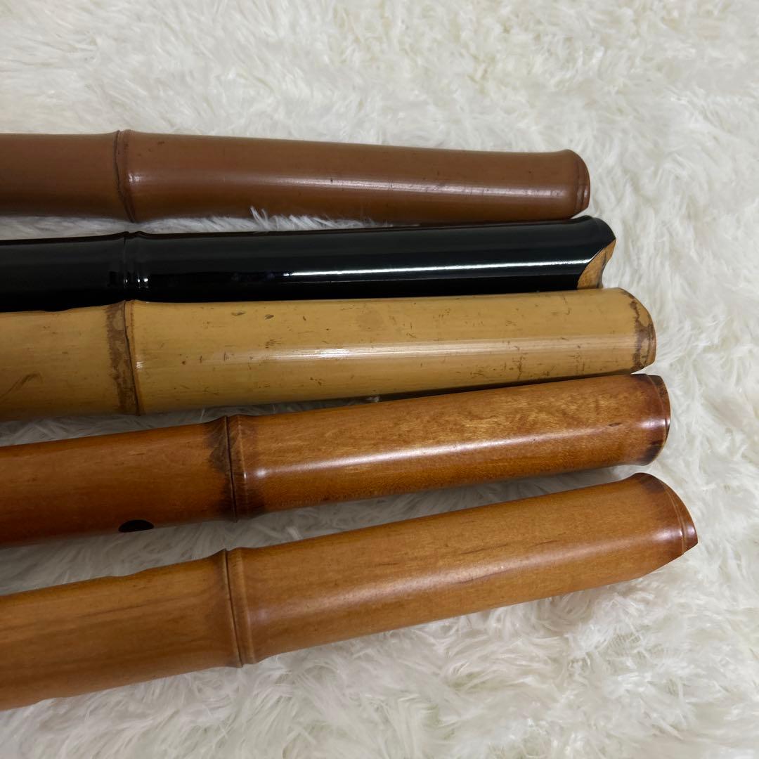 【 尺八 / 和楽器 】 笛 音楽 木製 工芸品　5本セット