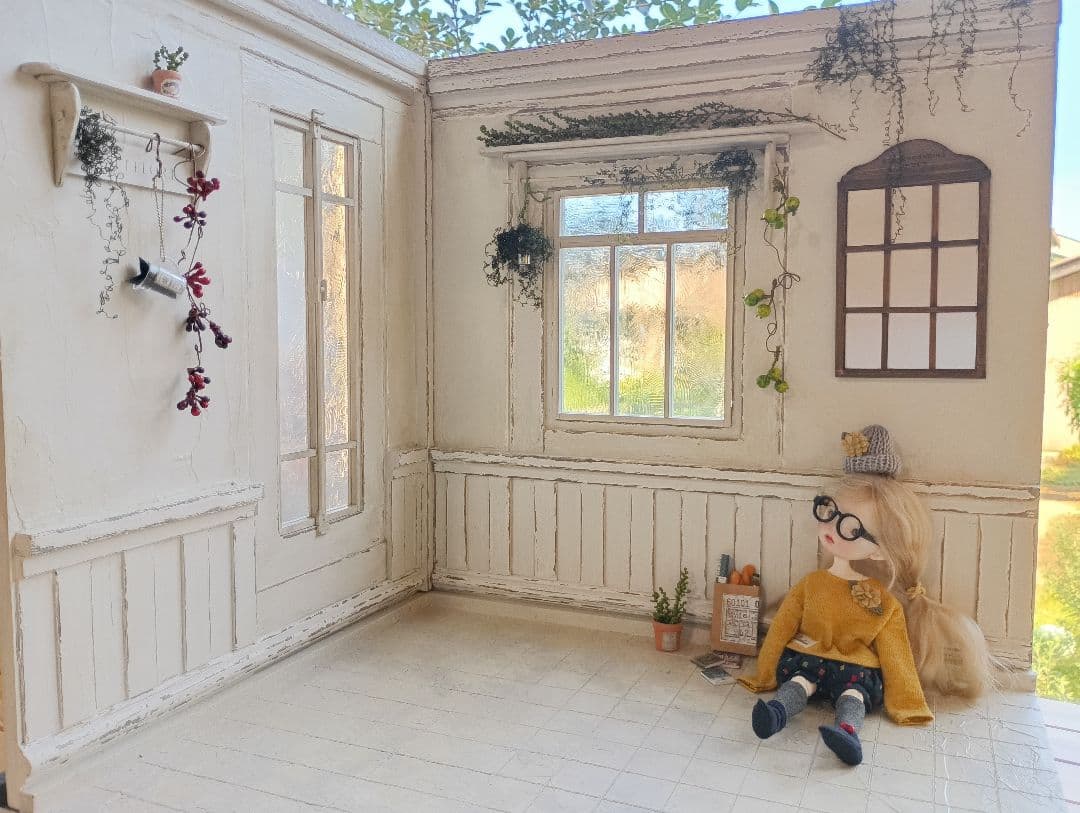 NO.100 木製 ドールハウス 背景ボード