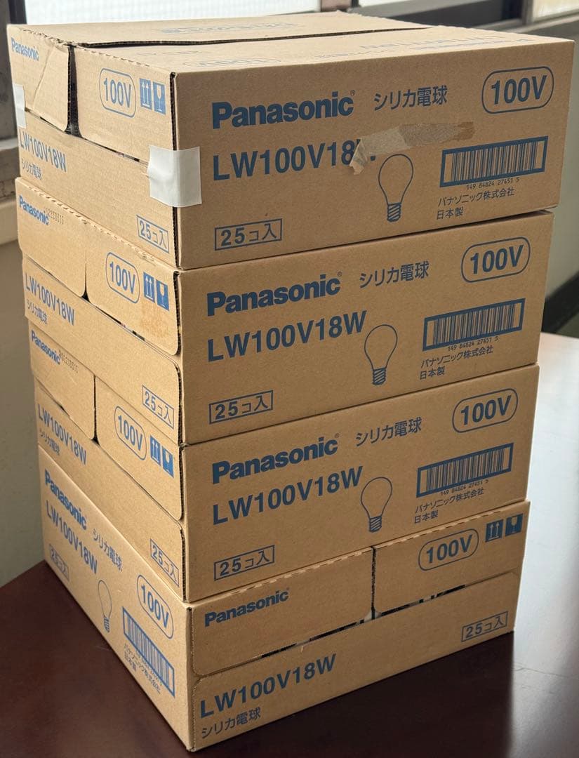 Panasonic シリカ電球 LW100V18W 25個入り【4ケース】 - メルカリ