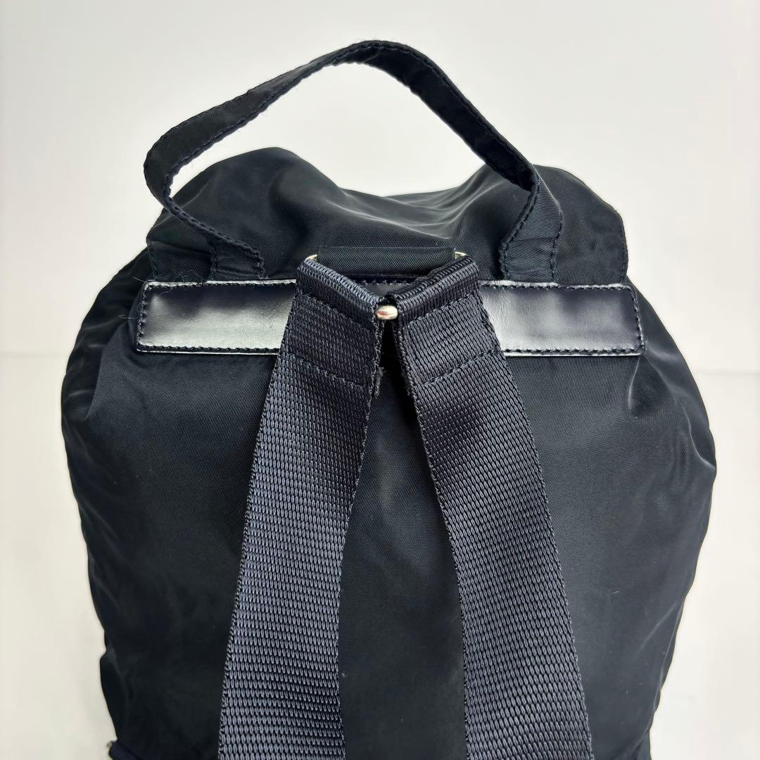 美品 PRADA プラダ リュック バックパック 三角ロゴ ナイロン ネイビー