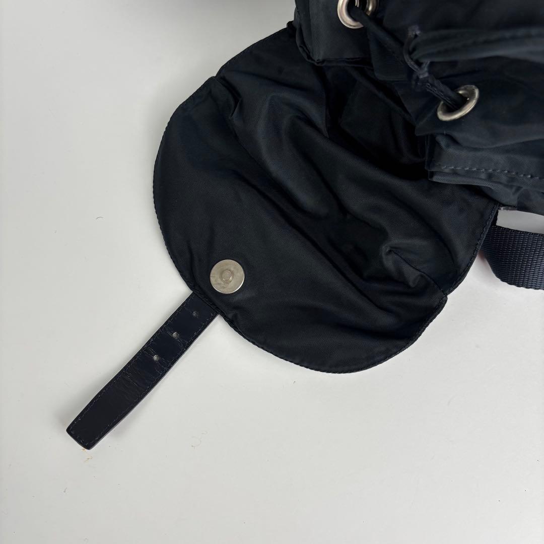 美品 PRADA プラダ リュック バックパック 三角ロゴ ナイロン ネイビー