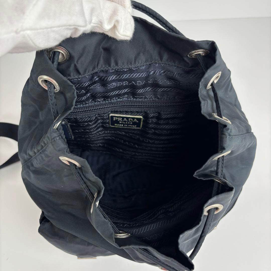 美品 PRADA プラダ リュック バックパック 三角ロゴ ナイロン ネイビー