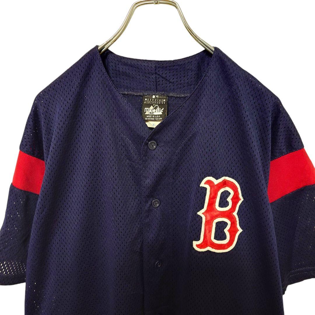 Majestic USA製 MLB Red Sox ベースボールシャツA3516