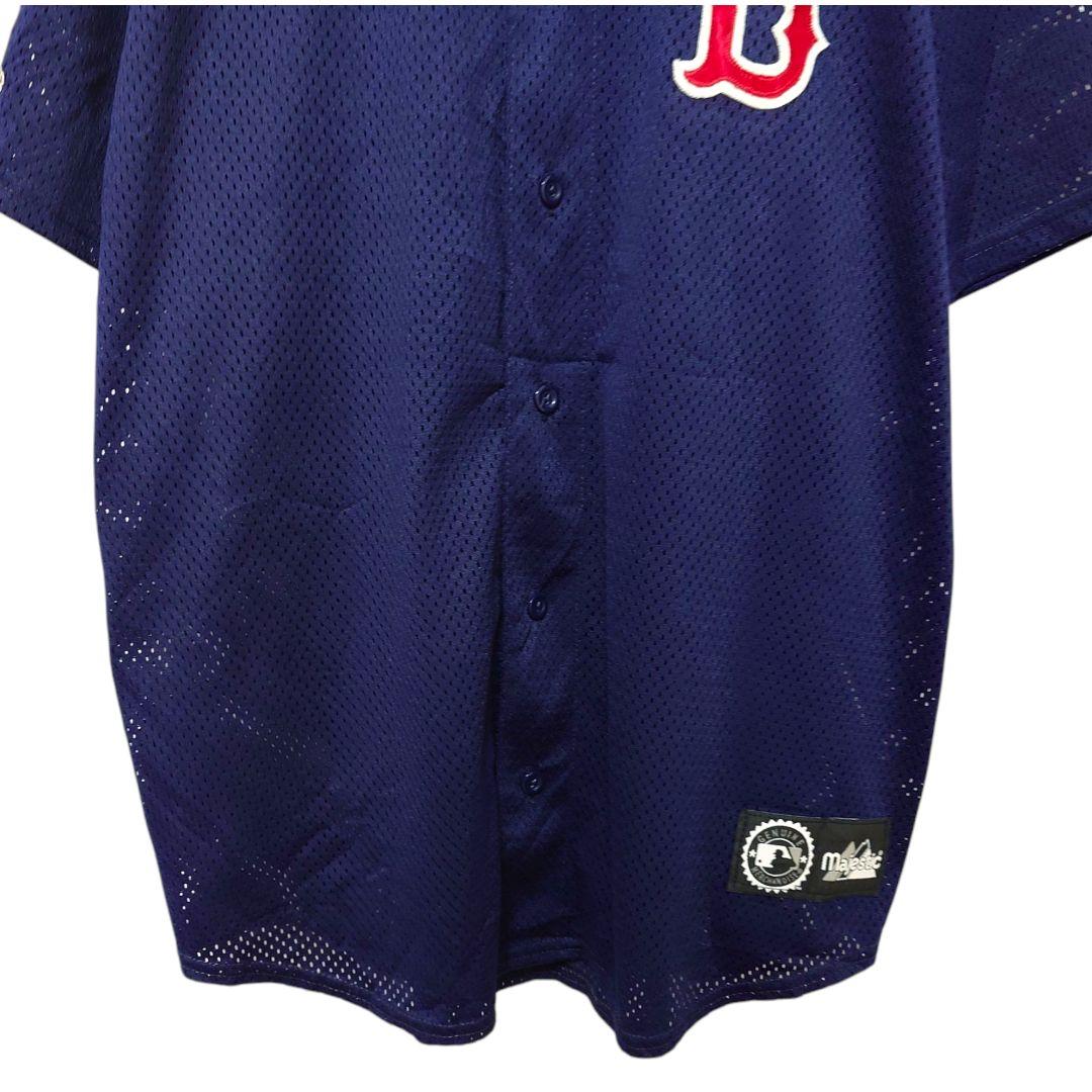 Majestic USA製 MLB Red Sox ベースボールシャツA3516