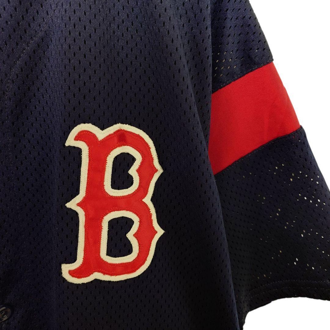Majestic USA製 MLB Red Sox ベースボールシャツA3516