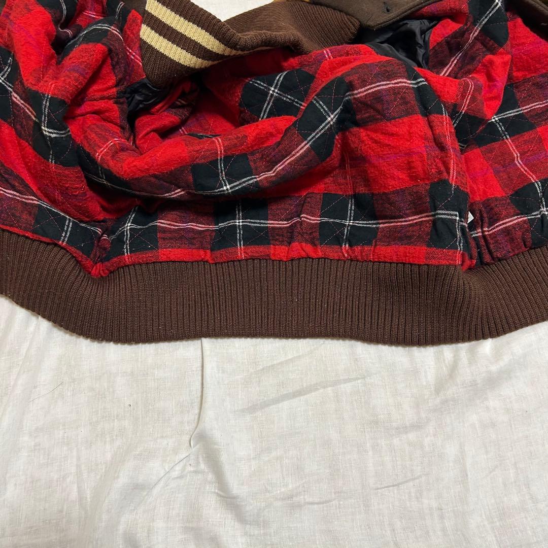 【BLUE WORK ×SKOOKUM 】袖レザースタジャン 38 スクーカム