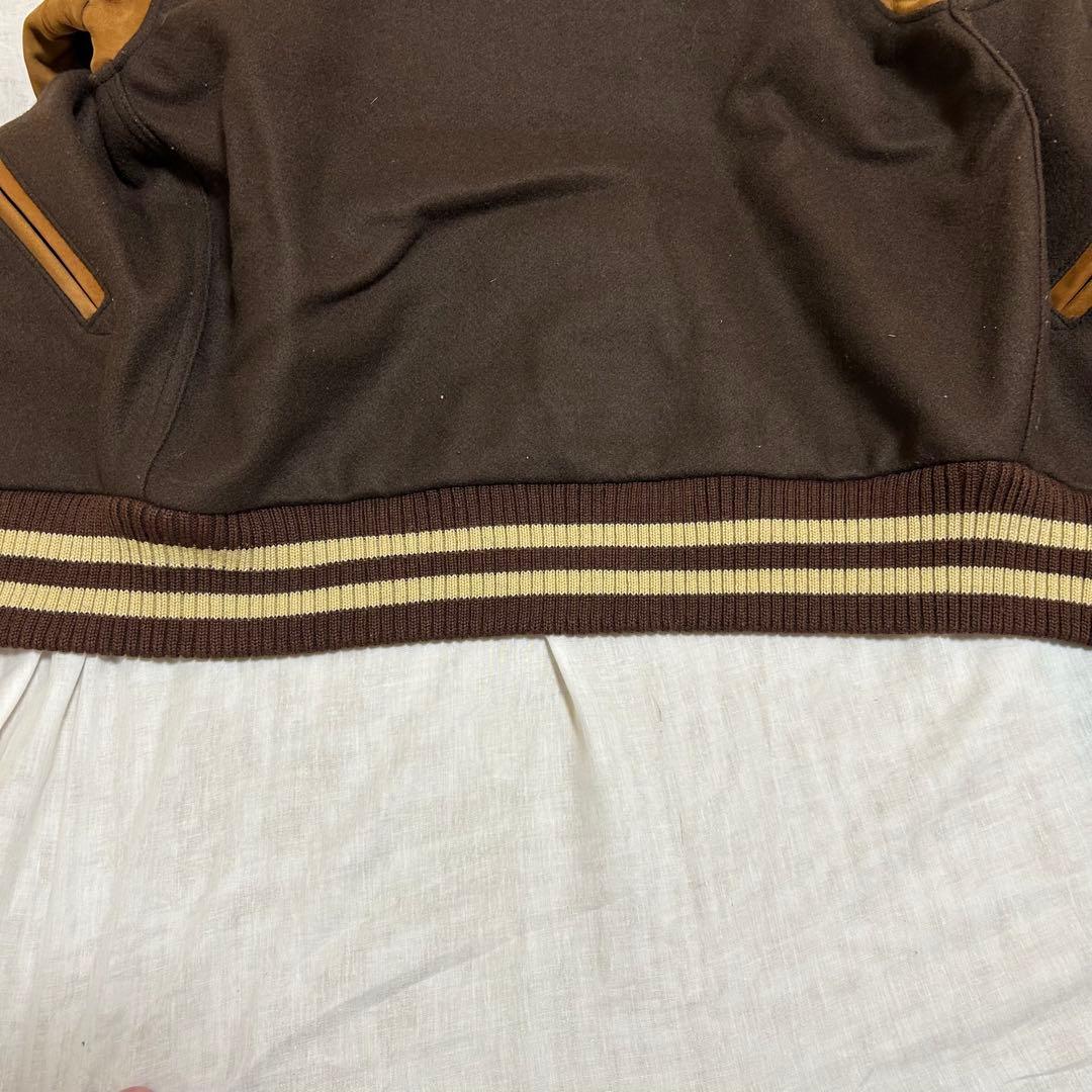 【BLUE WORK ×SKOOKUM 】袖レザースタジャン 38 スクーカム