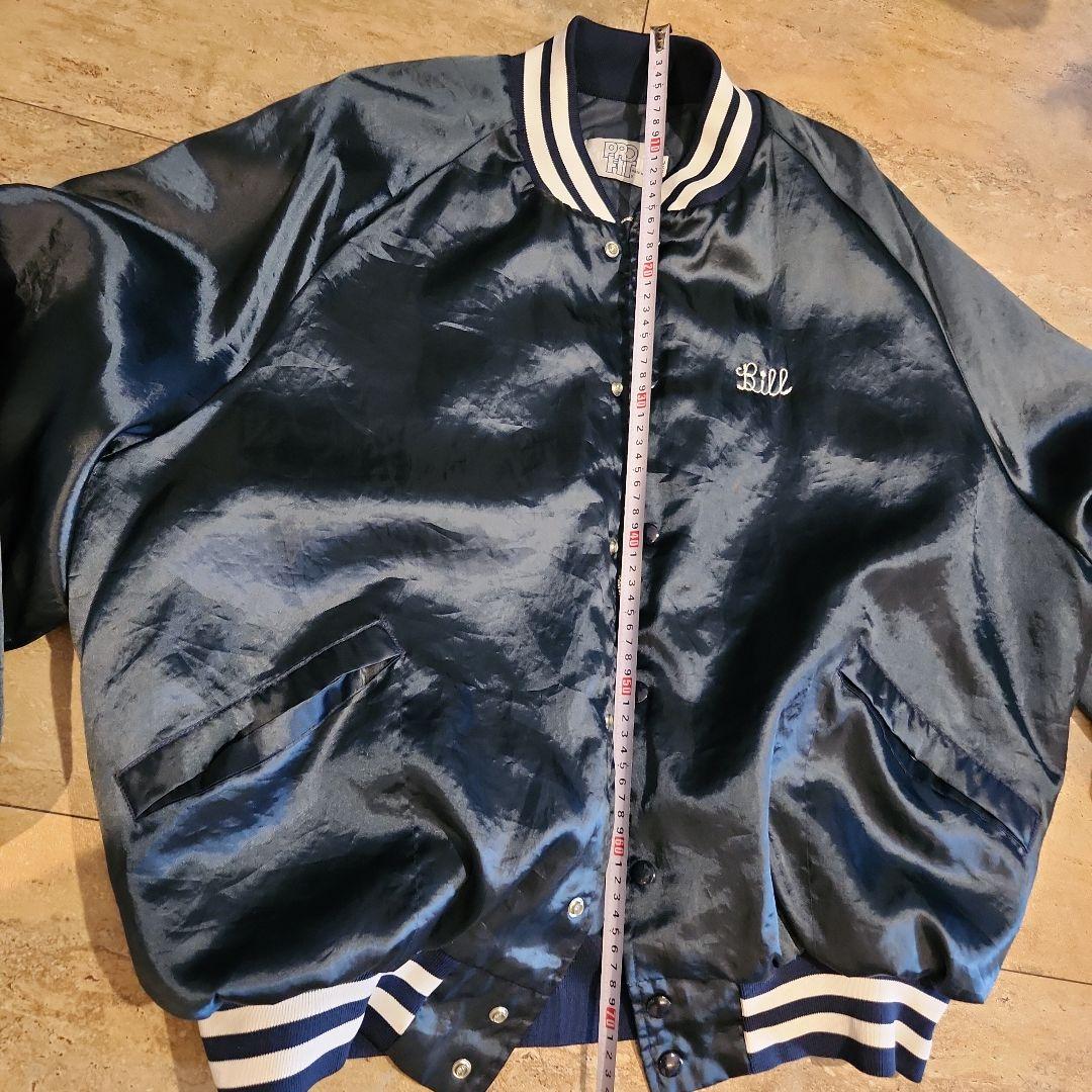 フリーメイソン ネイビー サテン スタジャン　ヴィンテージ　古着