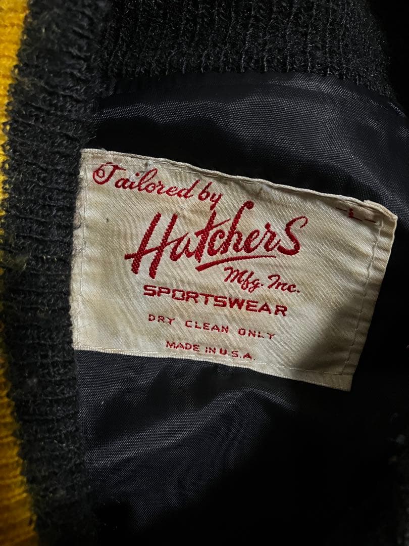 70s Hatchers ウール×レザー　スタジャン インディアン　パッチ