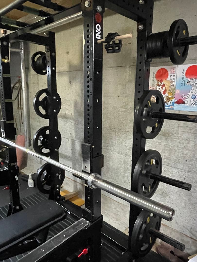 oni 鬼ハーフラックパワーラックアイロテックバーベルセット135キロ