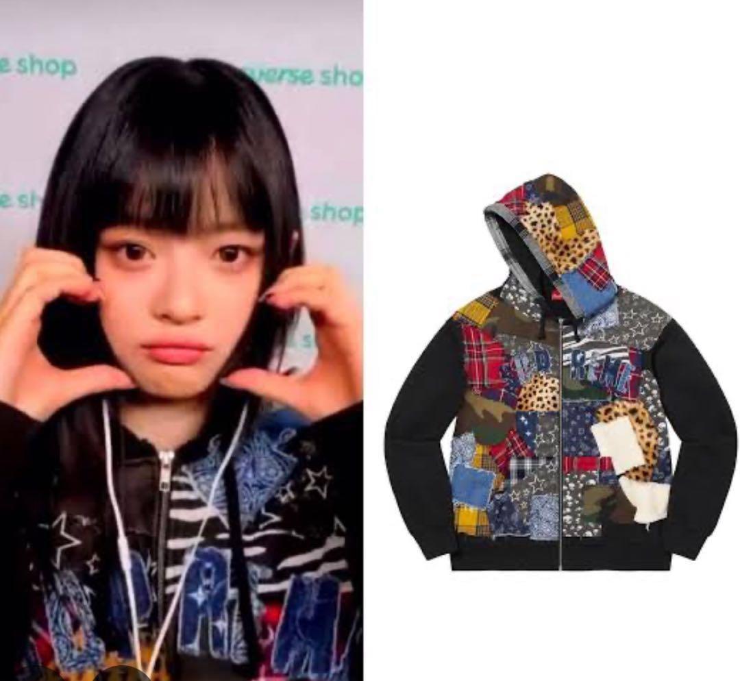 NewJeansハニ着用】supreme Patchwork hooded - メルカリ
