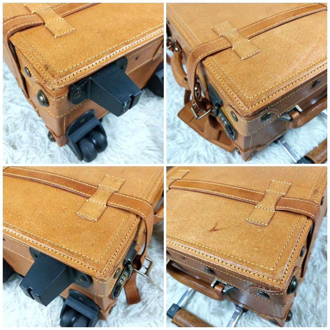 ユーラシアトランク 本革レザー シフレキャリーバッグ 旅行スーツケース キャメル