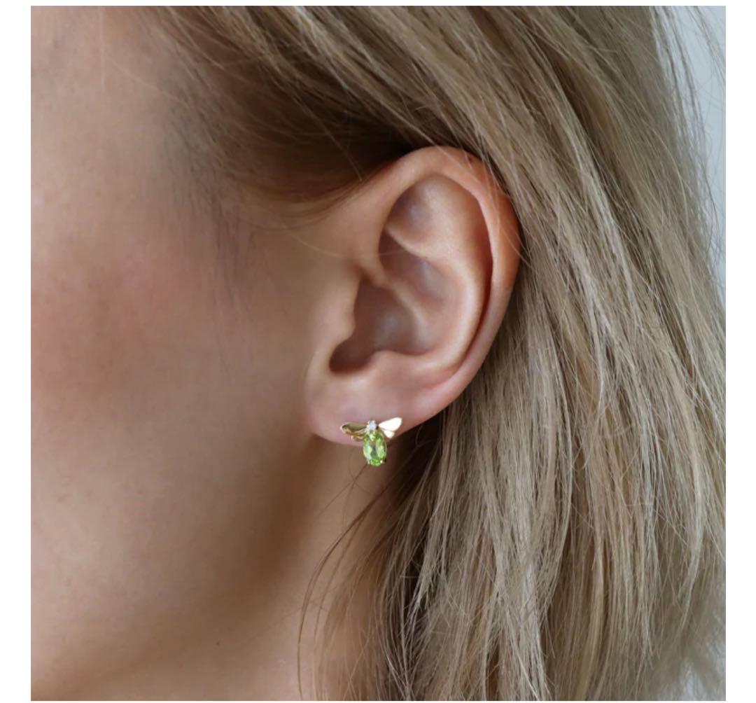 ☆Bijou de M プチみつばちピアス（ペリドット）☆ビジュードM - メルカリ