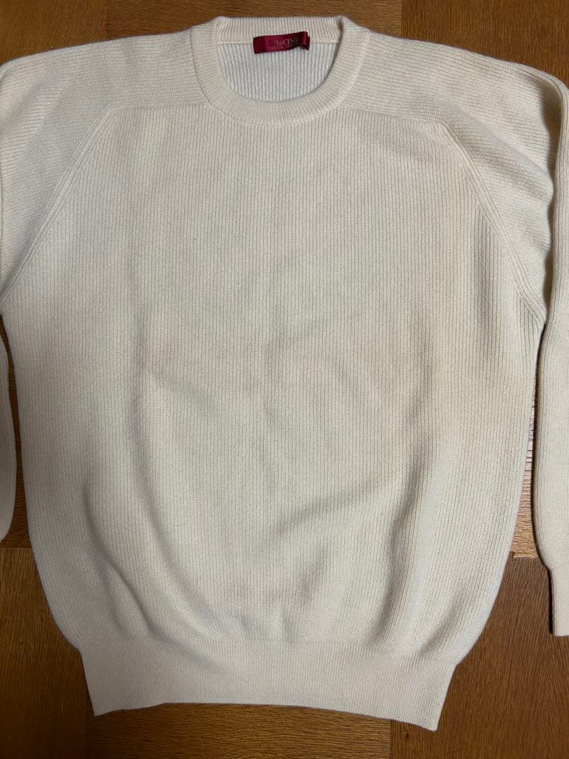 【美品】le cent レセント LeCENT 林田 カシミヤセーター オフ白L
