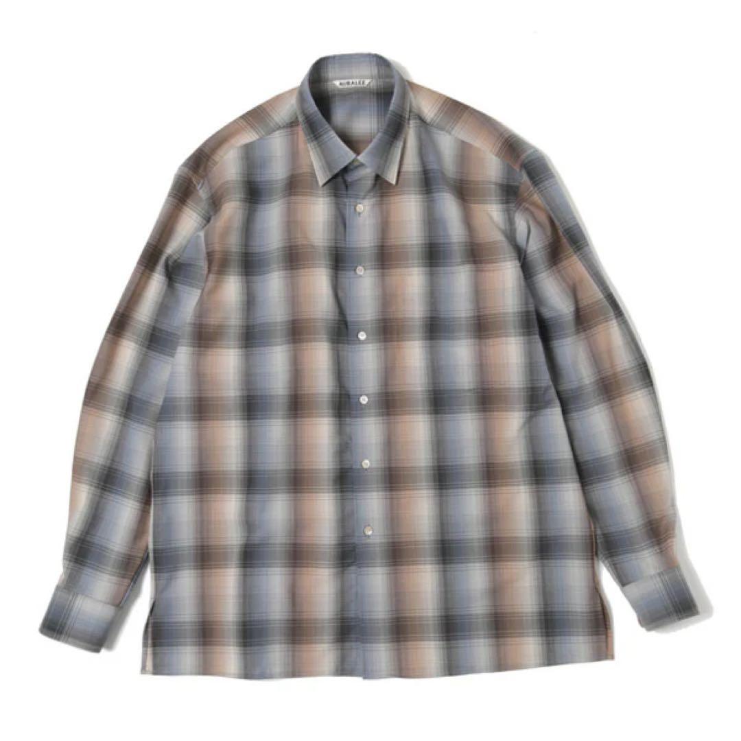 トップス AURALEE SUPER LIGHT WOOL CHECK SHIRTS 4