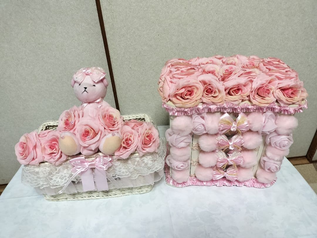 プリンセス姫系アクセサリーケース&くまちゃん小物入れディアマンテ　ピンク