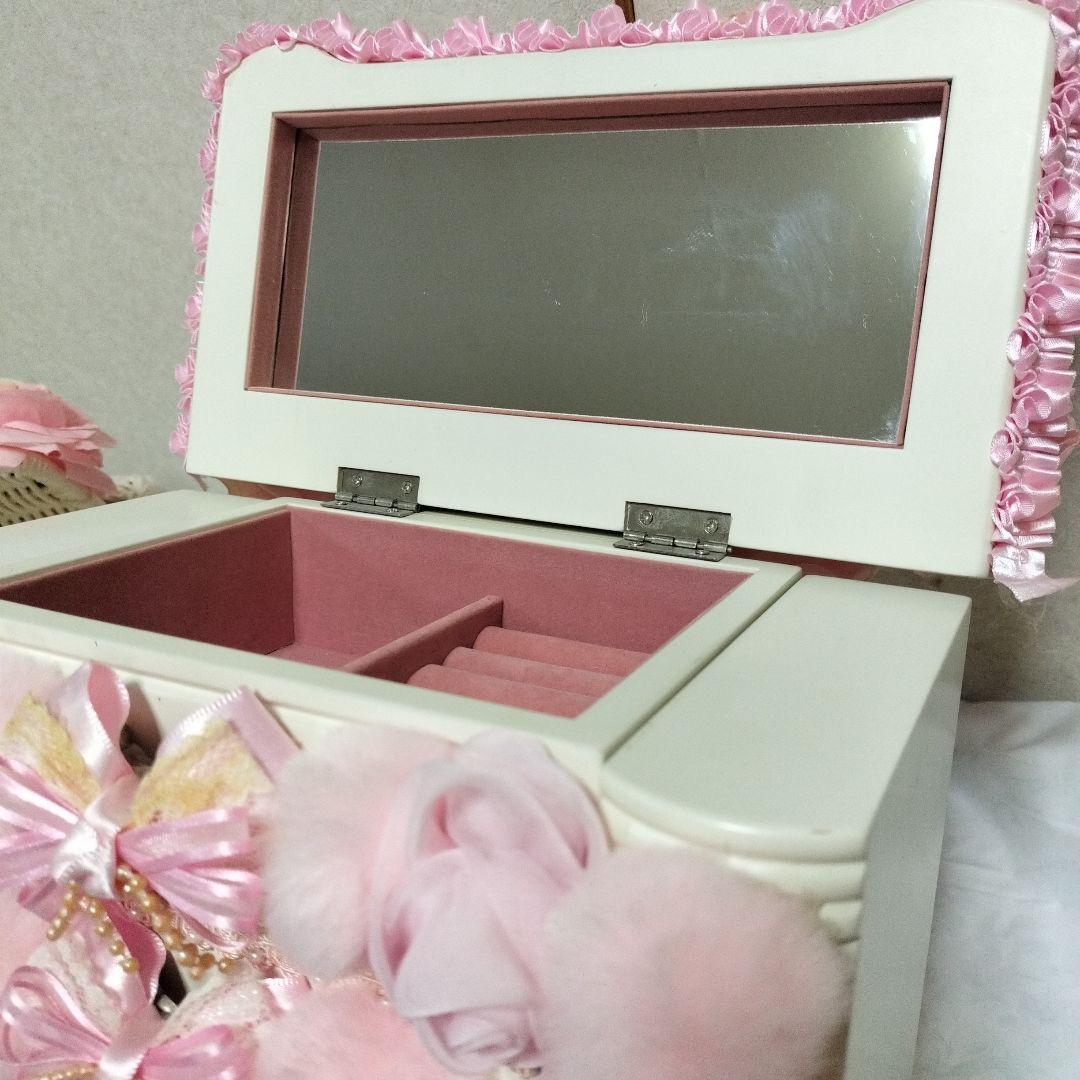 プリンセス姫系アクセサリーケース&くまちゃん小物入れディアマンテ　ピンク