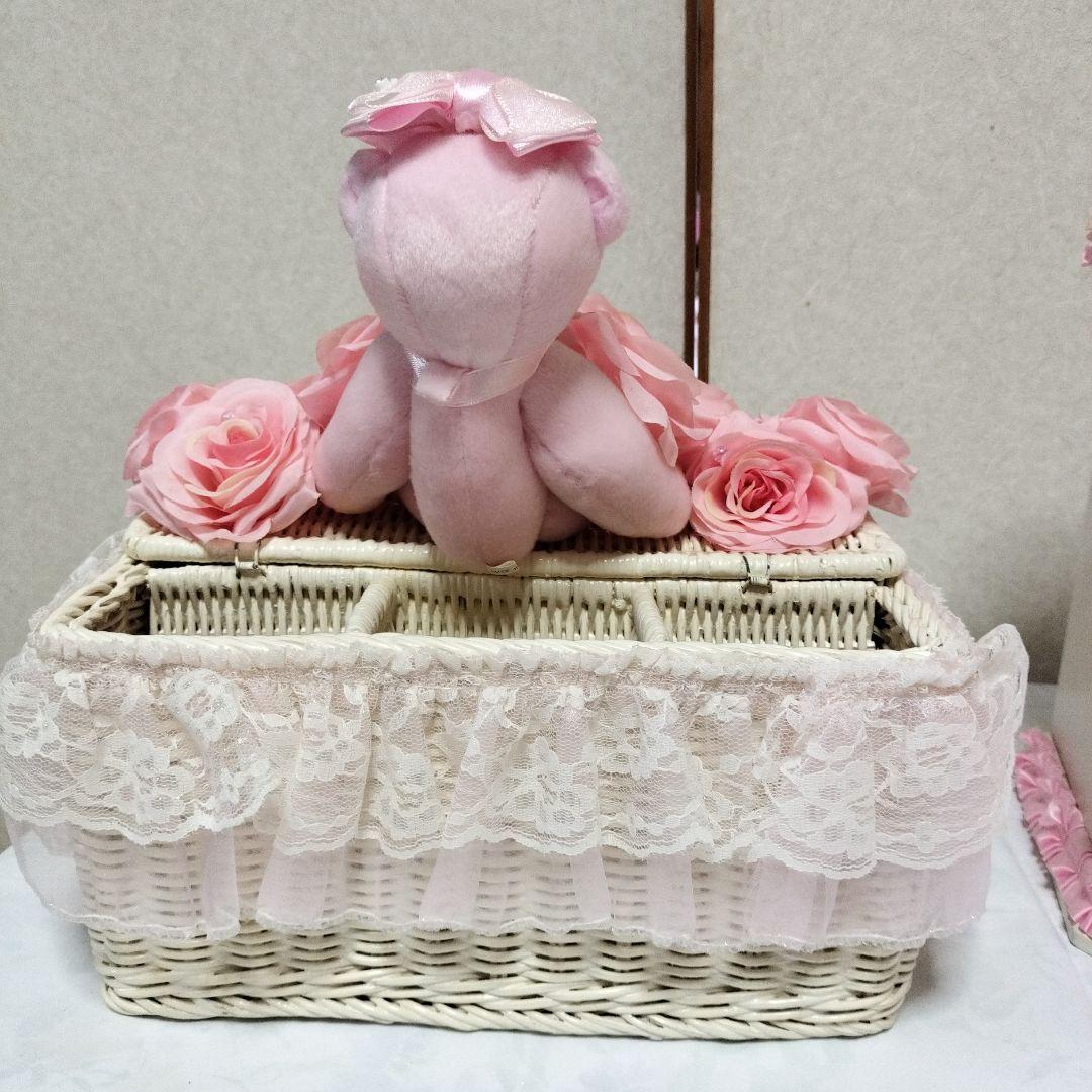 プリンセス姫系アクセサリーケース&くまちゃん小物入れディアマンテ　ピンク