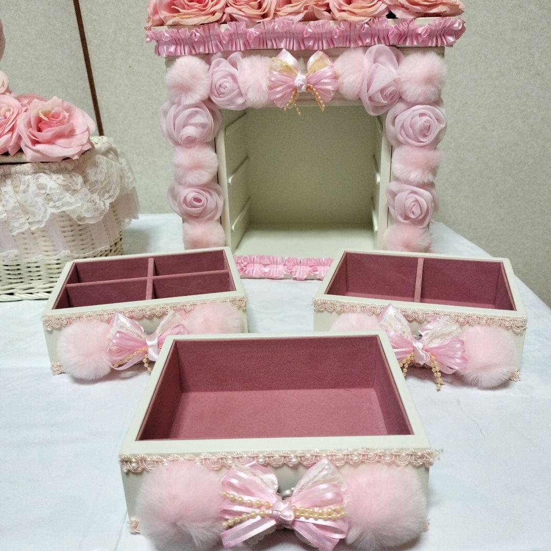 プリンセス姫系アクセサリーケース&くまちゃん小物入れディアマンテ　ピンク