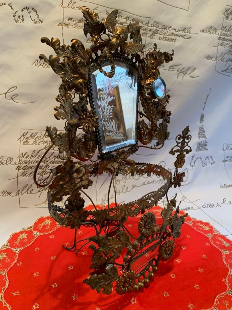 フランスアンティーク　1850年頃ナポレオントロワ期エレガントなマリアージュ飾り