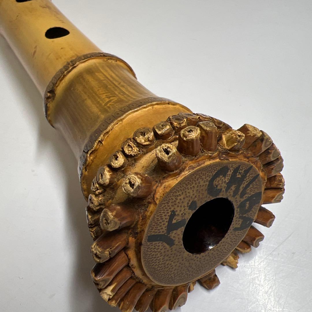 大宝在銘　銀三線尺八D 吹口カバー付　長さ約49㎝　東Y7-0908③