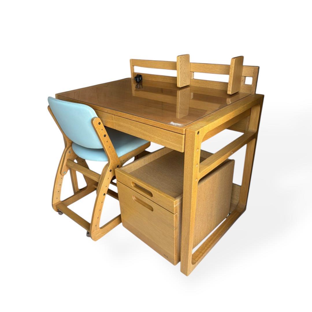 浜本工芸 学習机セット（机・ワゴン) ナチュラルカラー ※椅子はありません※