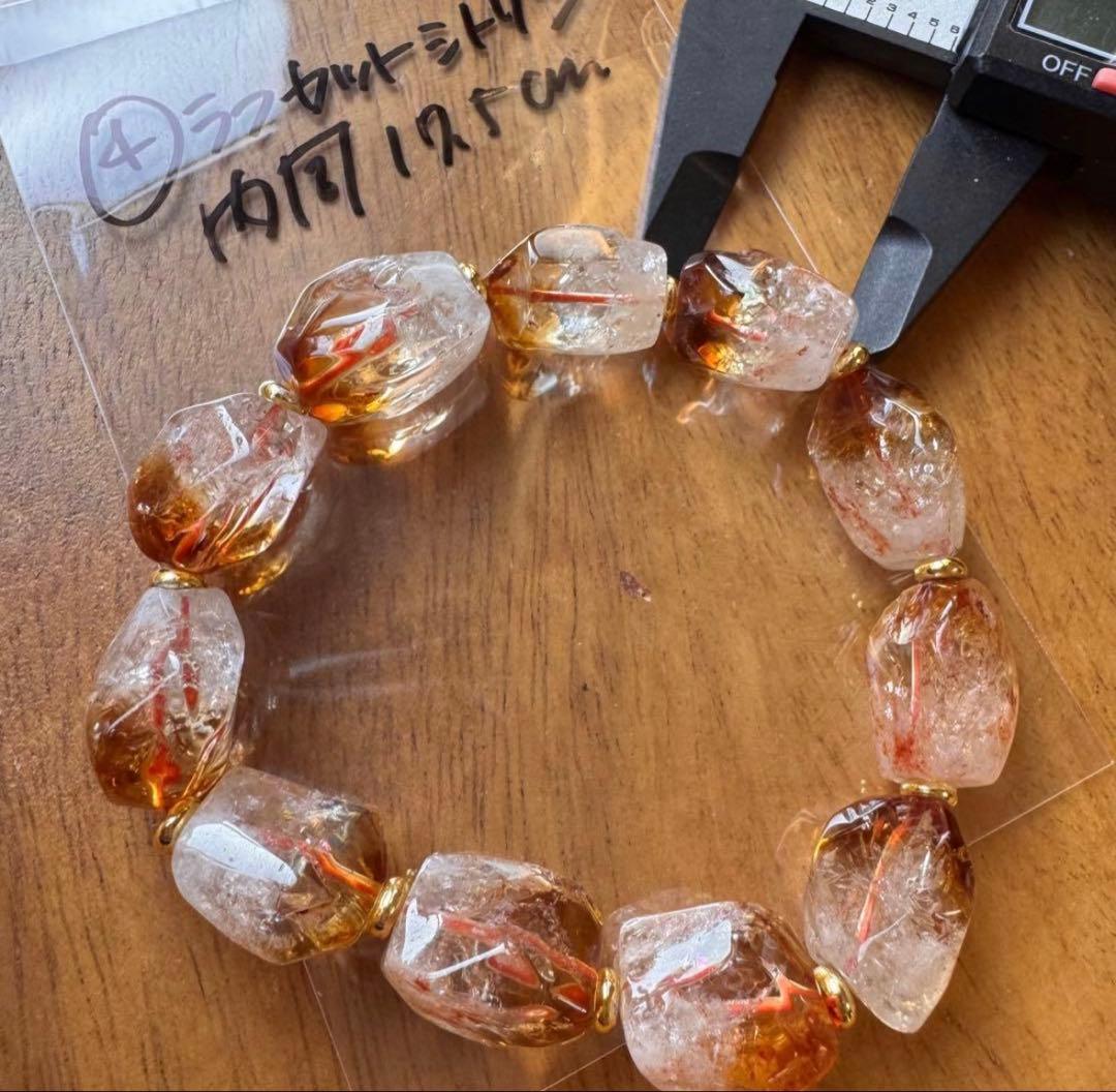 31天然石　12mm エレスチャルクォーツ　内周17cm