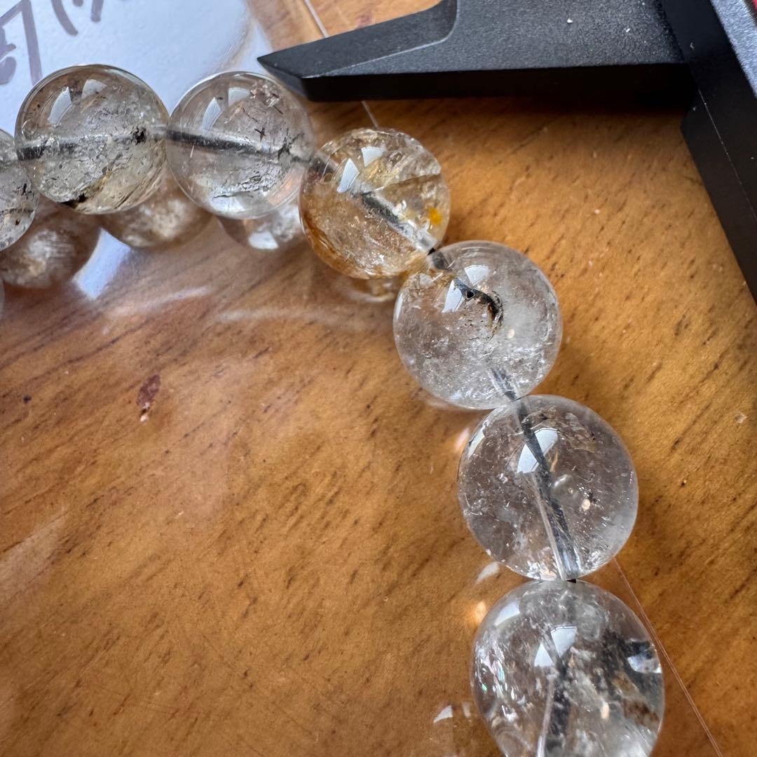 31天然石　12mm エレスチャルクォーツ　内周17cm