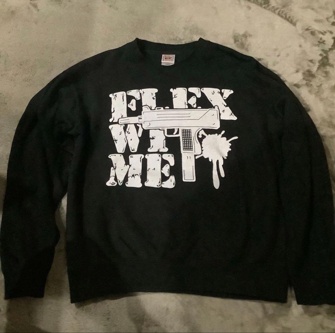 Flex wit me スウェット Lサイズ flex with me スウェット 黒