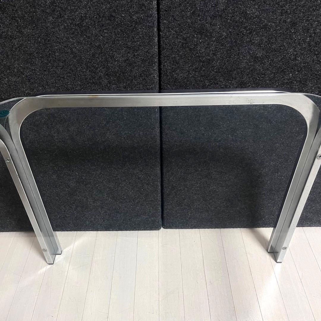 ミッドセンチュリー ガラステーブル　センターテーブル　アイアンフレーム