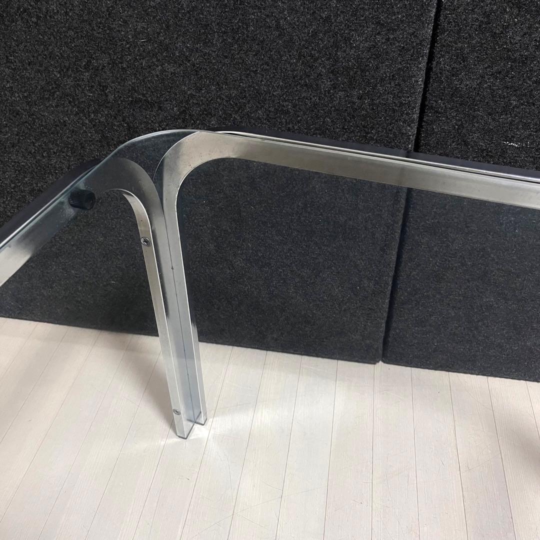 ミッドセンチュリー ガラステーブル　センターテーブル　アイアンフレーム