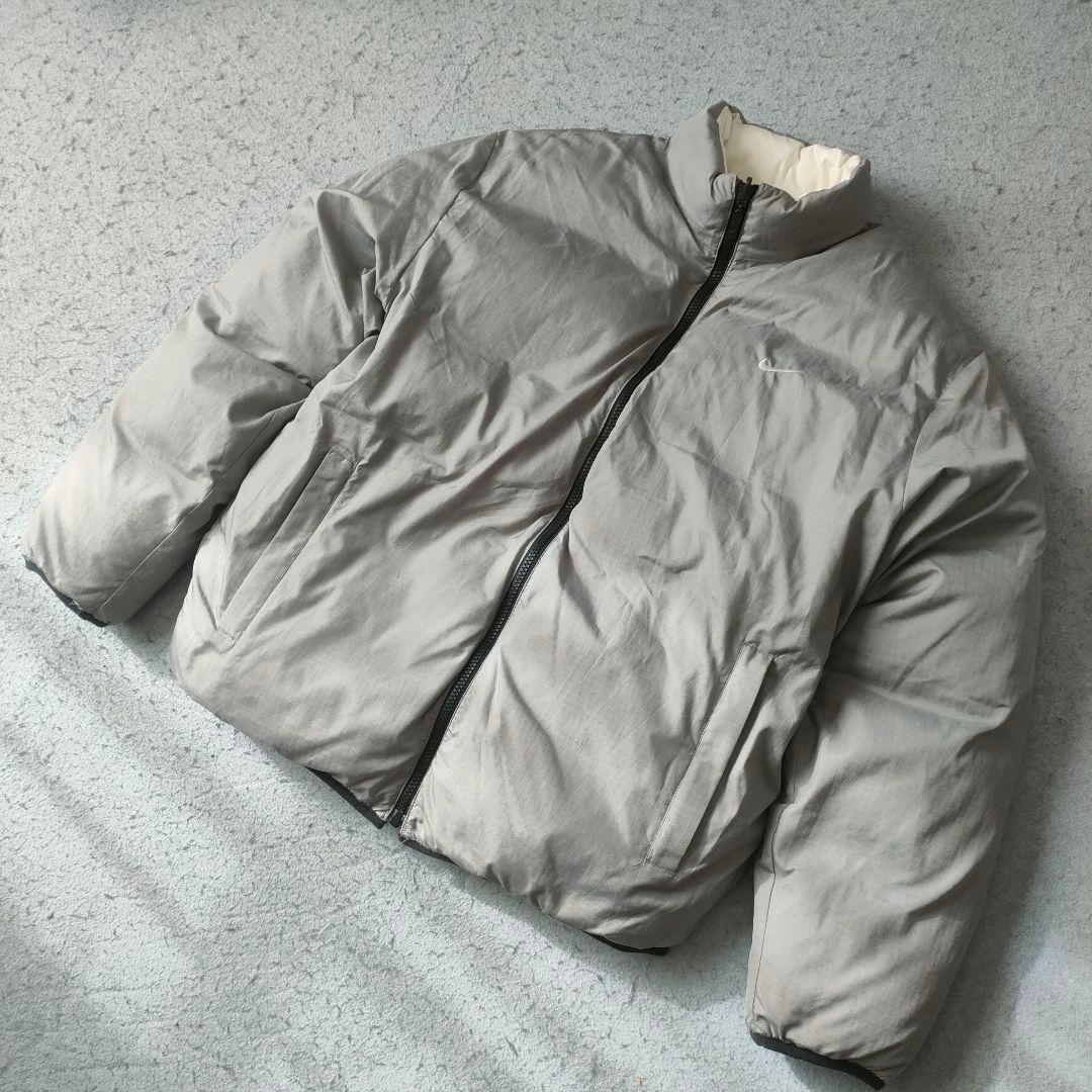NIKE リバーシブル ダウンジャケット グレー×ホワイト M