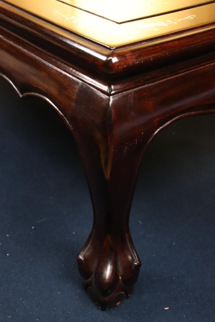 紫檀製 螺鈿細工 テーブル 文机 文台 花台 香炉台 幅88㎝ BE640